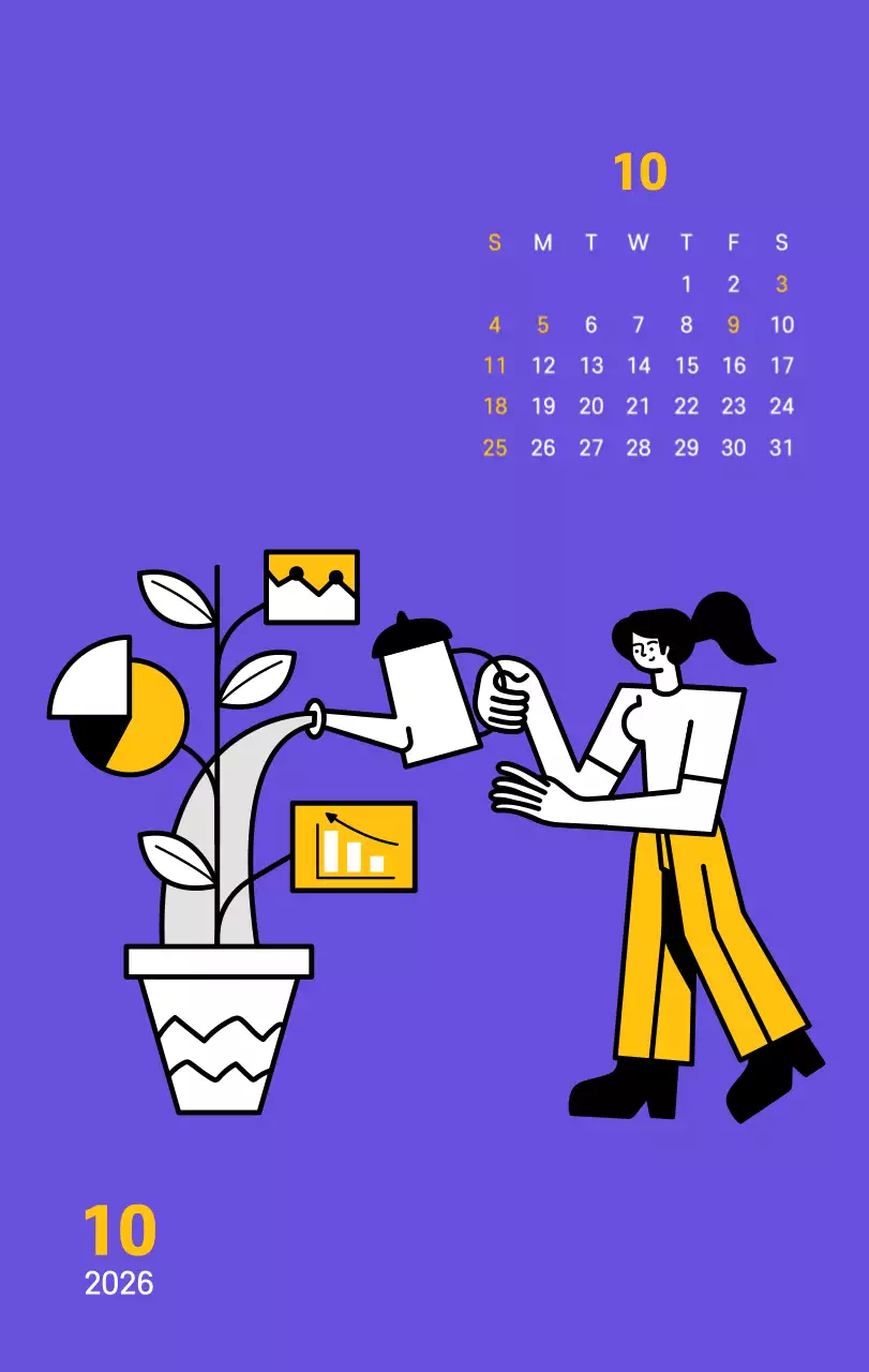 보라색 배경에 깔끔한 라인 일러스트