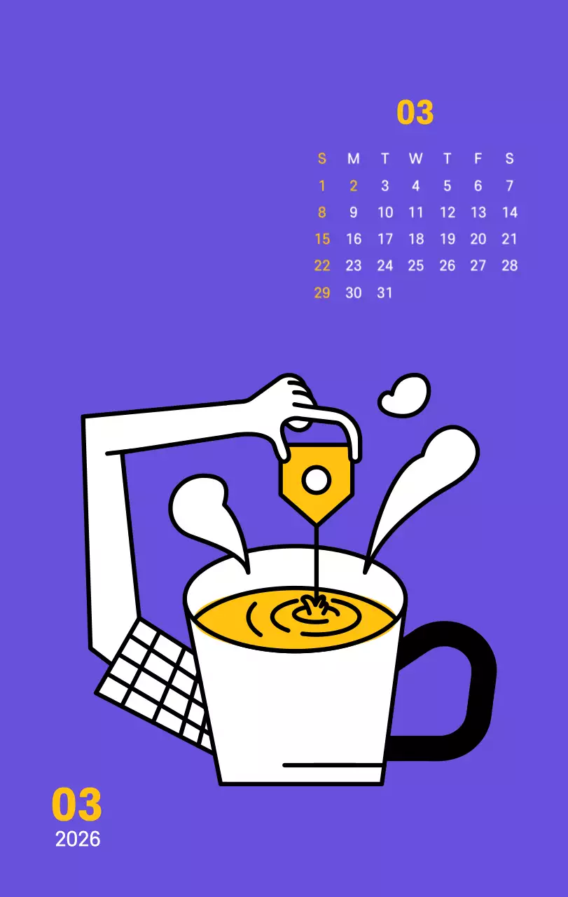 보라색 배경에 깔끔한 라인 일러스트