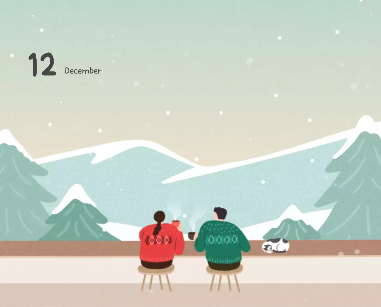 포근한 일러스트가 인상적인 귀여운 달력