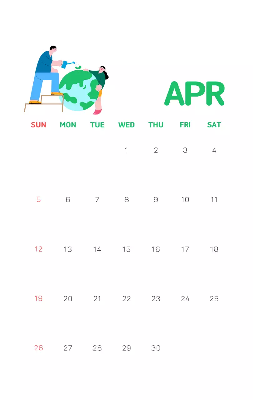 자연 환경보호하는 사람 및 지구 일러스트와 컬러로 포인트를 준 연말 연시 기념 사회재단 
