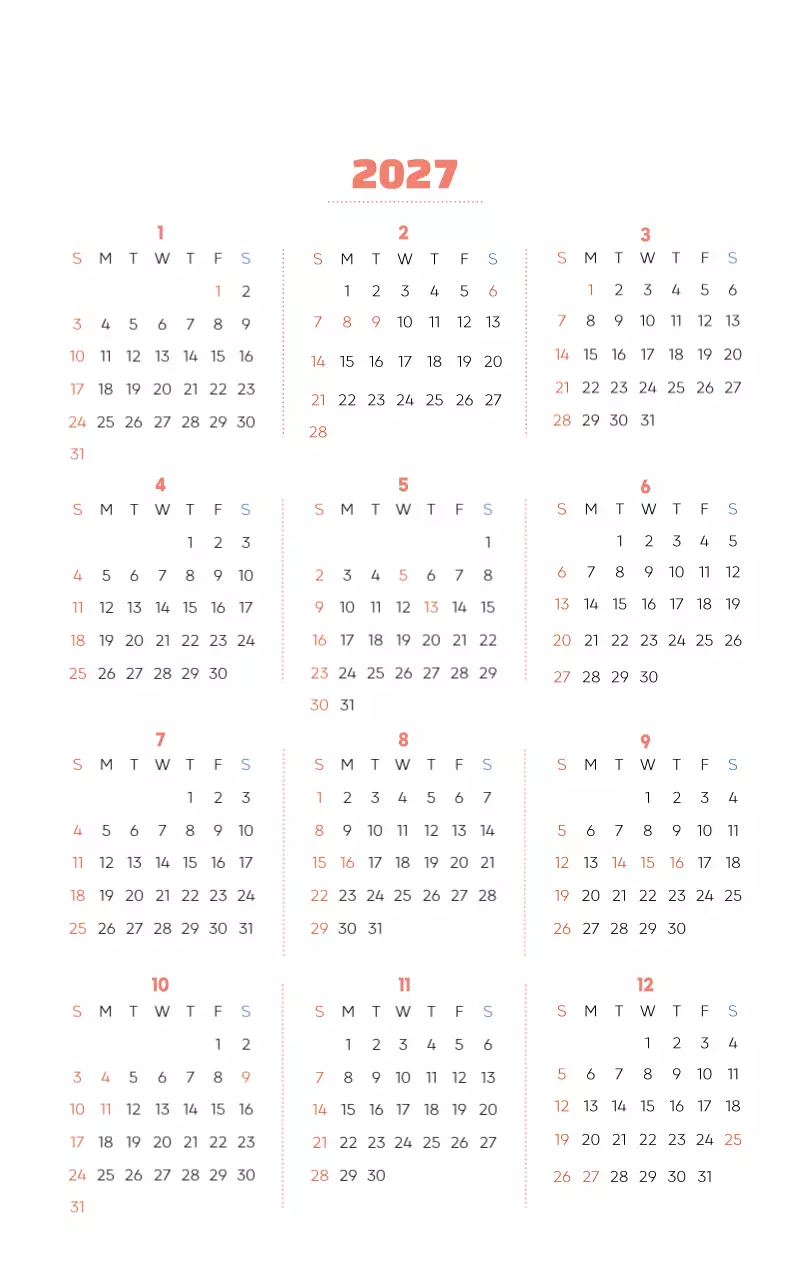 아기자기한 일러스트가 있는 업무용 달력