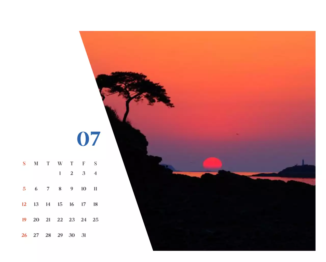 계절별 풍경 사진이 담긴 병원 달력