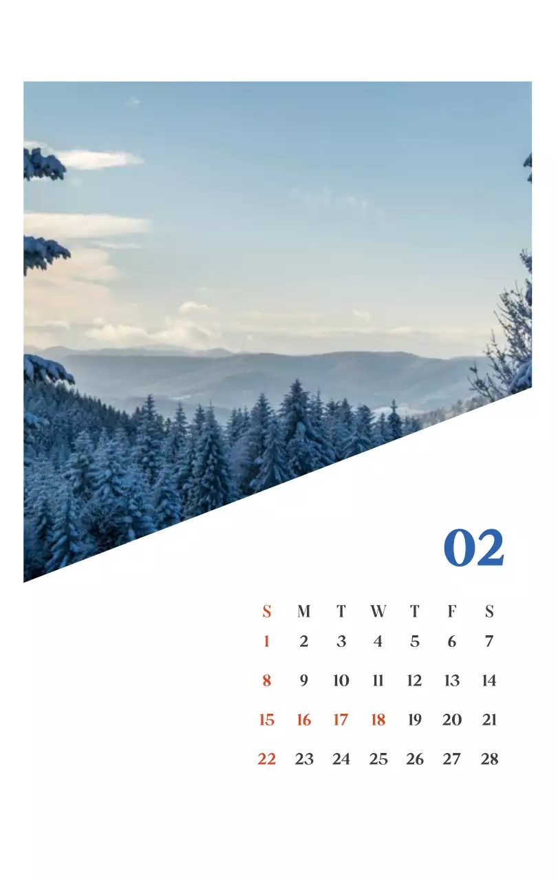 계절별 풍경 사진이 담긴 병원 달력