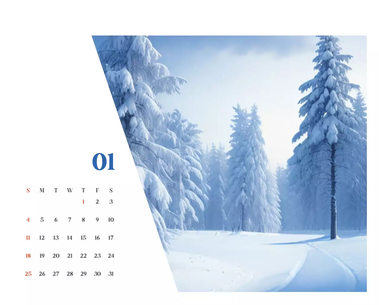 계절별 풍경 사진이 담긴 병원 달력