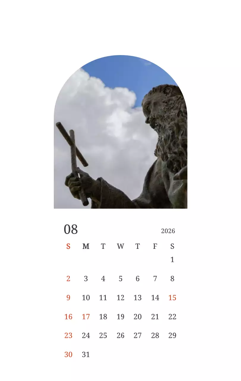 풍경 속 교회가 돋보이는 사진들로 이루어진 달력