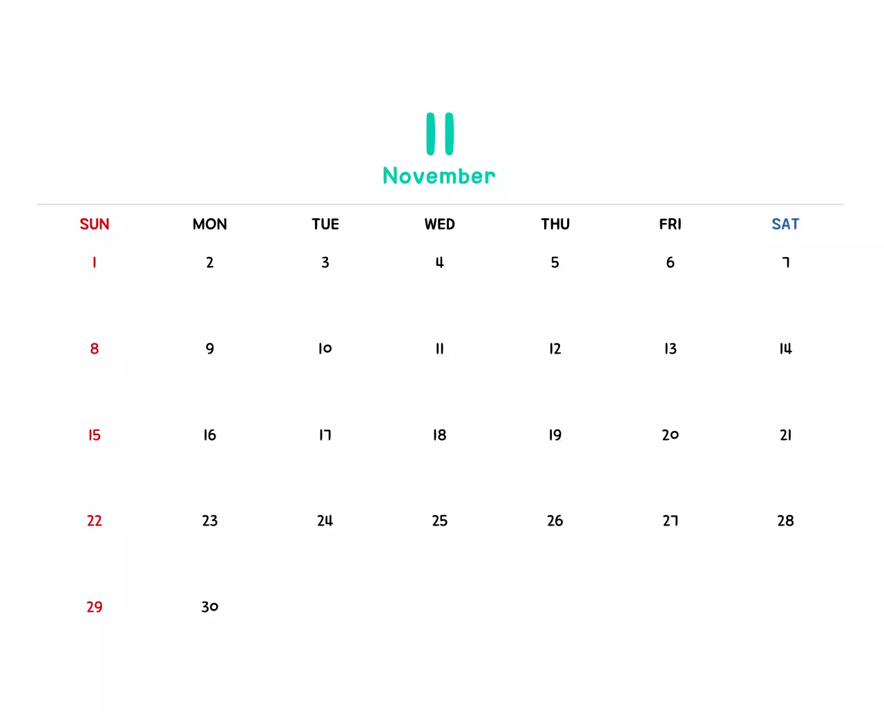 귀여운 일러스트의 신년 달력