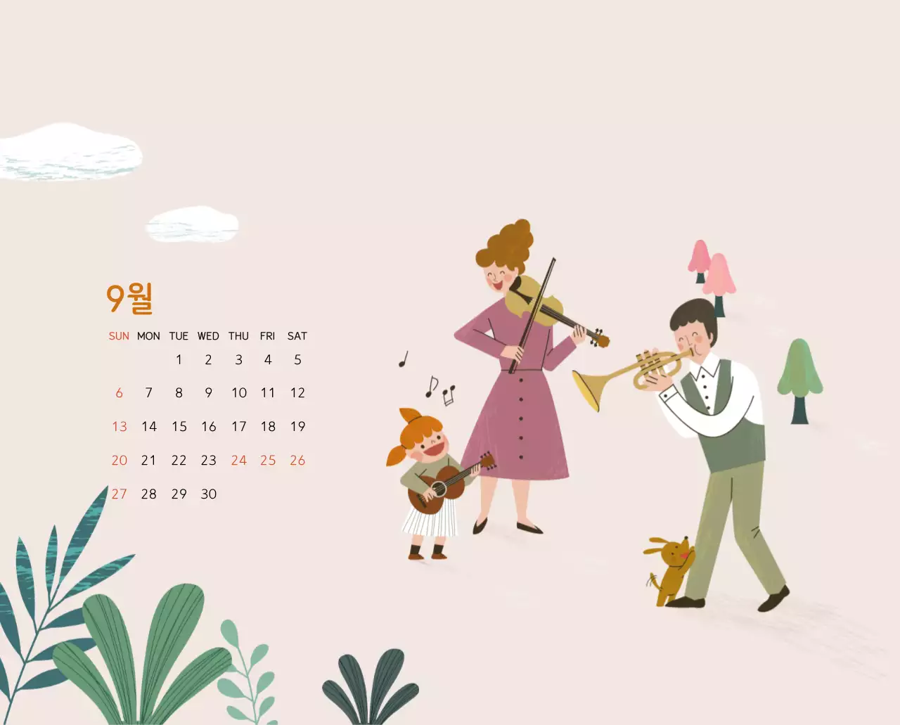 파스텔톤의 따뜻한 가족 컨셉