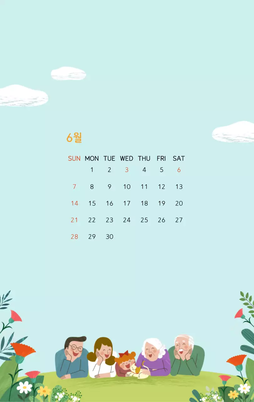 파스텔톤의 따뜻한 가족 컨셉