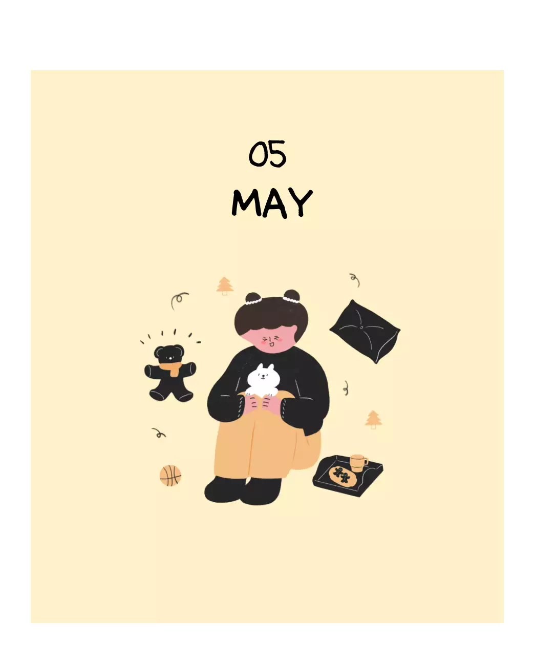 알록달록한 귀여운 일상 일러스트 컨셉