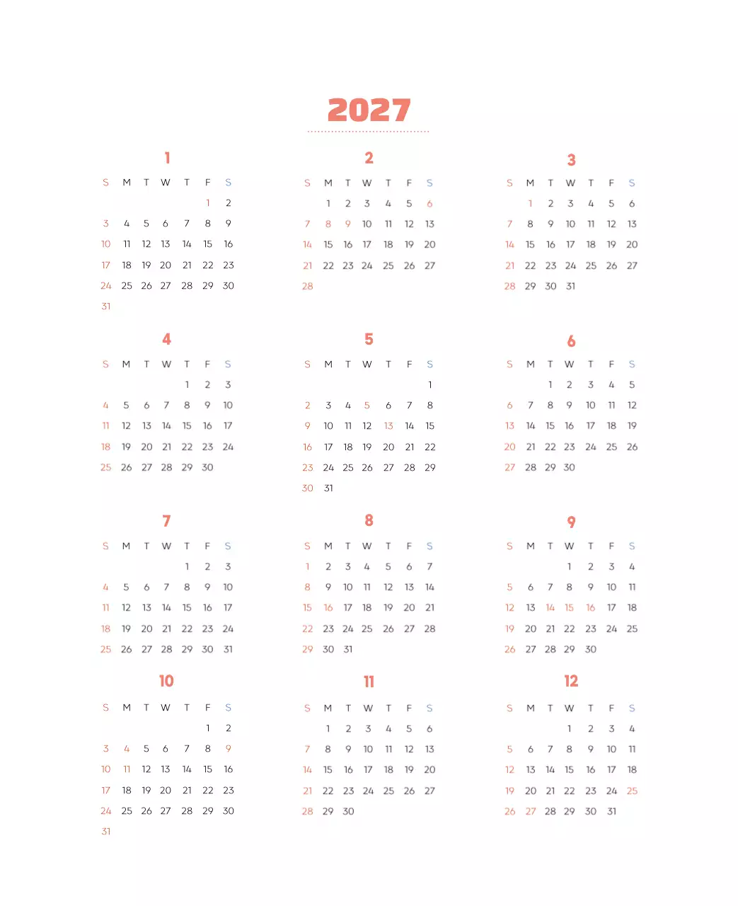 아기자기한 일러스트가 있는 업무용 달력