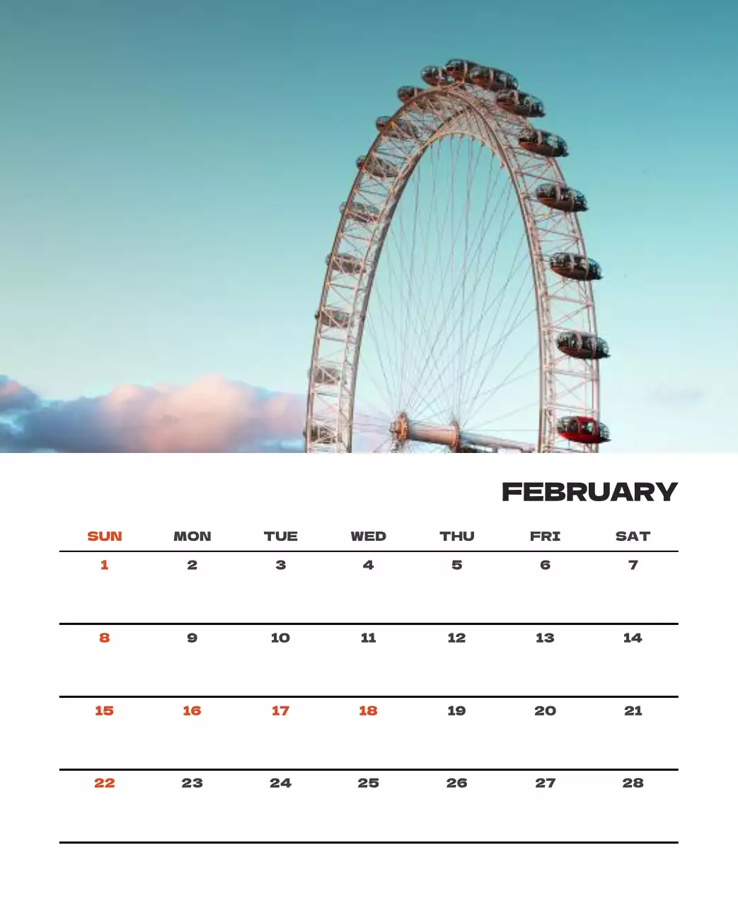 사계절 풍경의 여행 사진과 깔끔하고 과감한 텍스트 레이아웃의 연말 연시 기념 여행사 기업