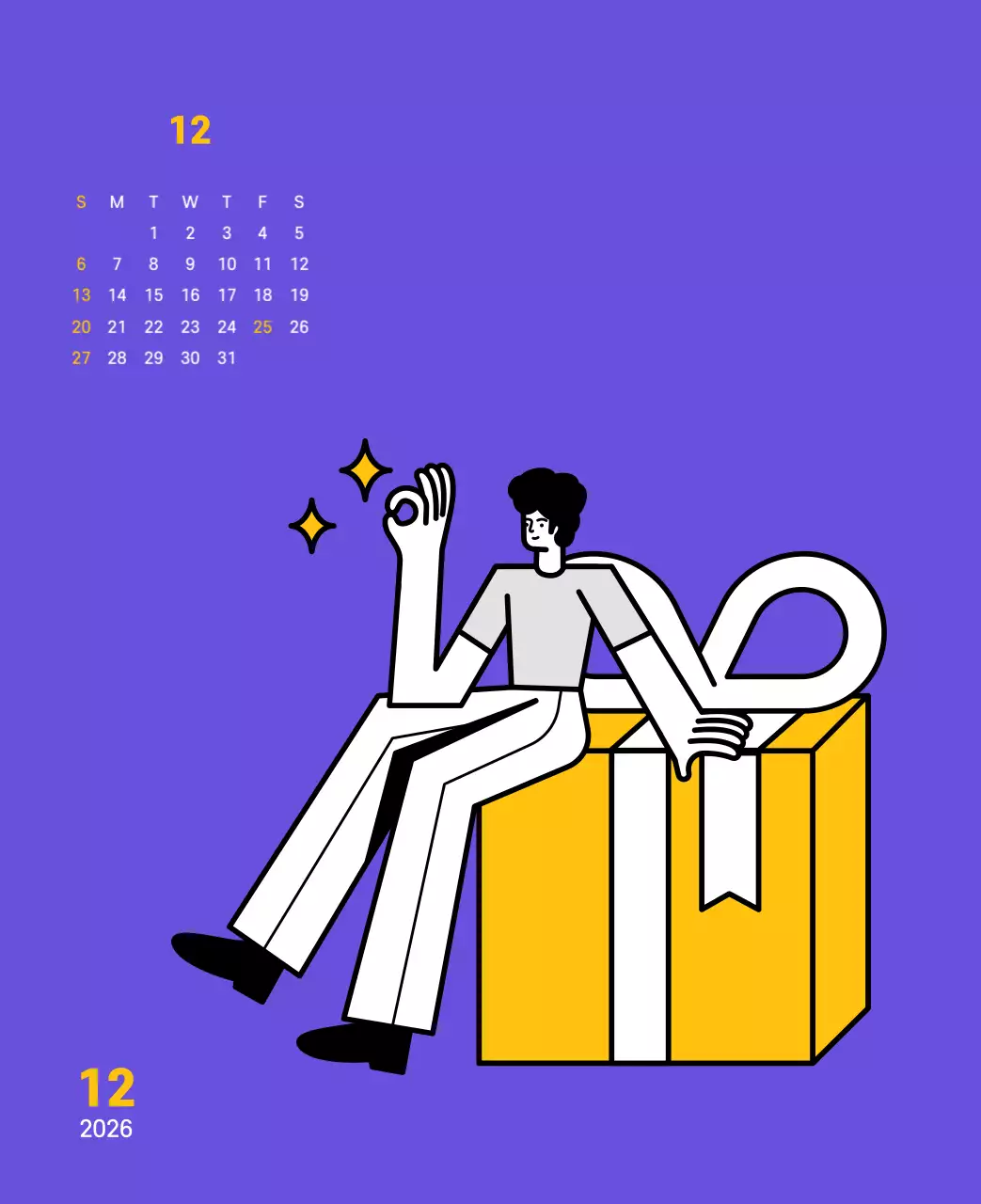 보라색 배경에 깔끔한 라인 일러스트