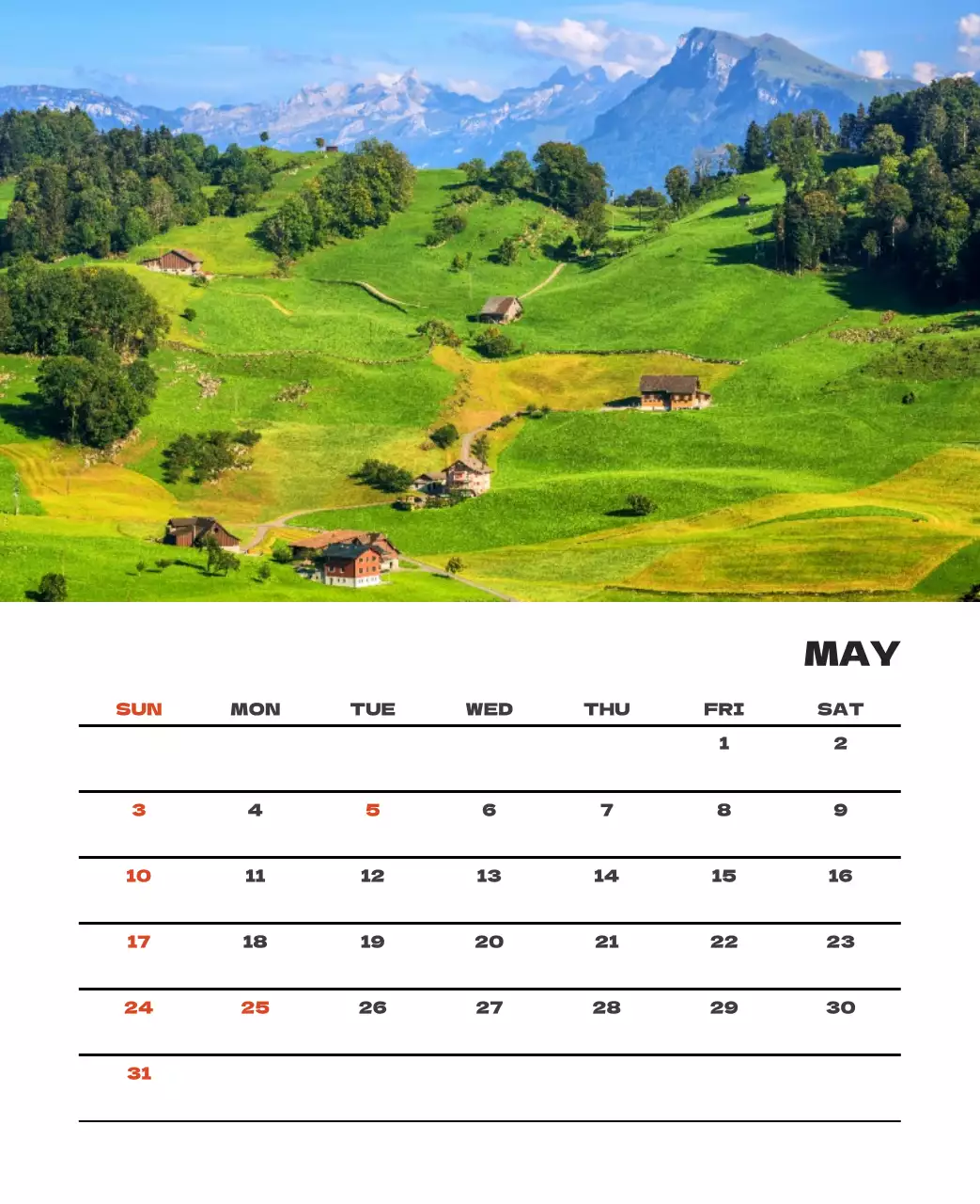 사계절 풍경의 여행 사진과 깔끔하고 과감한 텍스트 레이아웃의 연말 연시 기념 여행사 기업