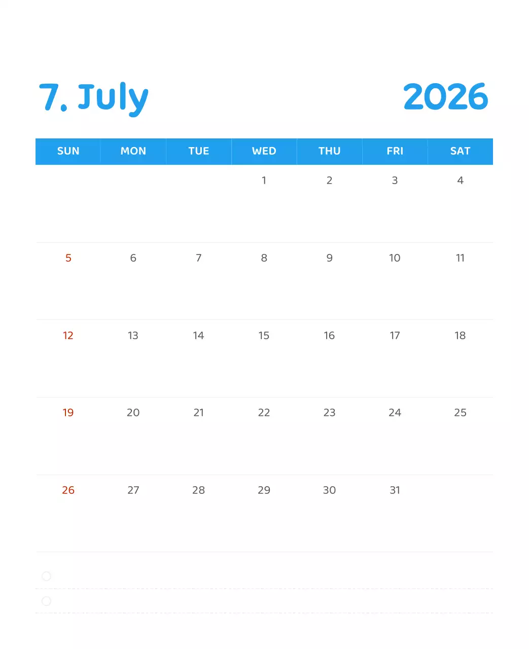 다양한 컬러의 감성적인 일러스트가 들어간 달력