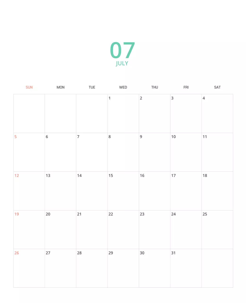 다양한 컬러의 일러스트 달력