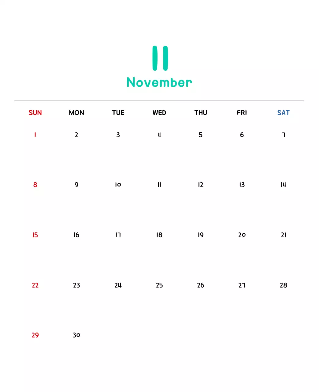 귀여운 일러스트의 신년 달력
