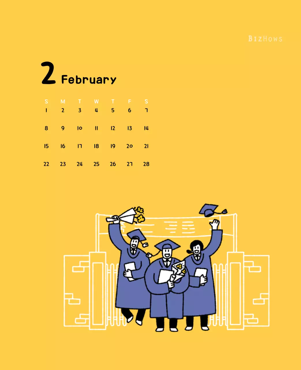 귀여운 일러스트의 신년 달력