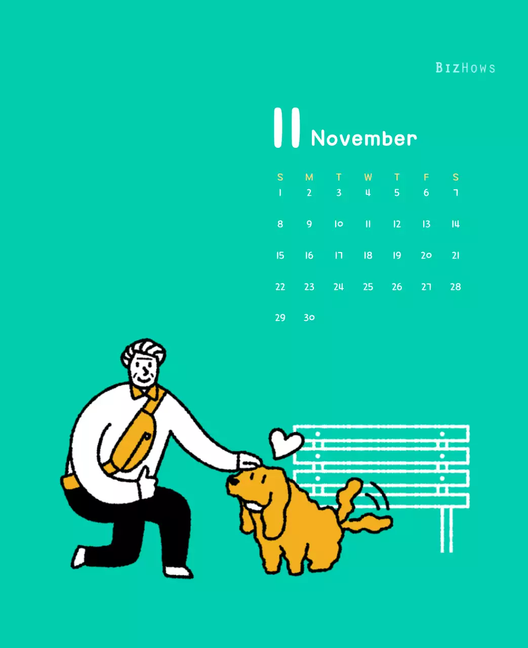 귀여운 일러스트의 신년 달력