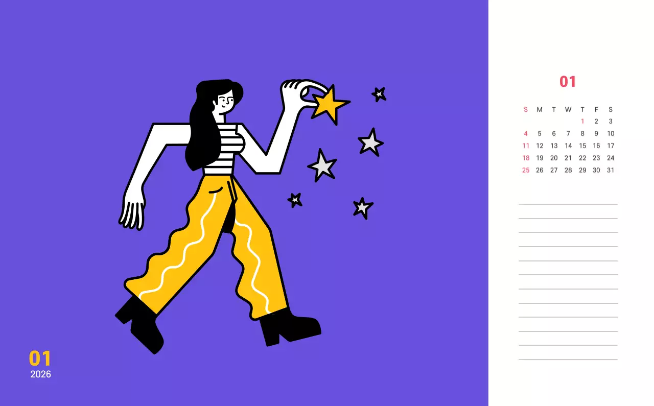 보라색 배경에 깔끔한 라인 일러스트