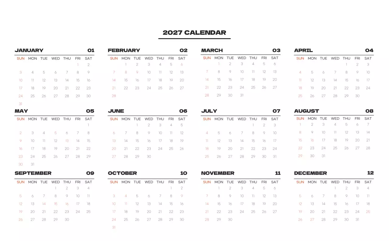 사계절 풍경의 여행 사진과 깔끔하고 과감한 텍스트 레이아웃의 연말 연시 기념 여행사 기업