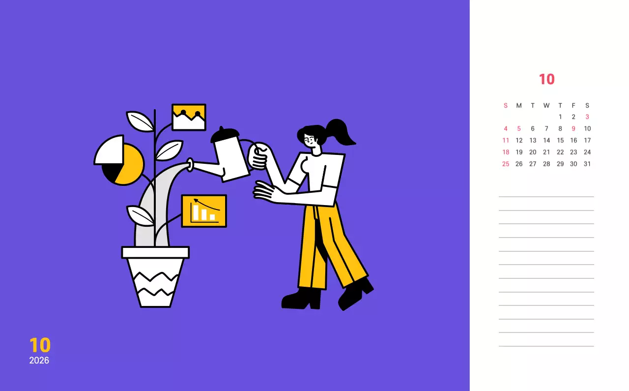 보라색 배경에 깔끔한 라인 일러스트