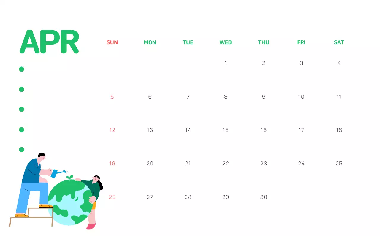 자연 환경보호하는 사람 및 지구 일러스트와 컬러로 포인트를 준 연말 연시 기념 사회재단 