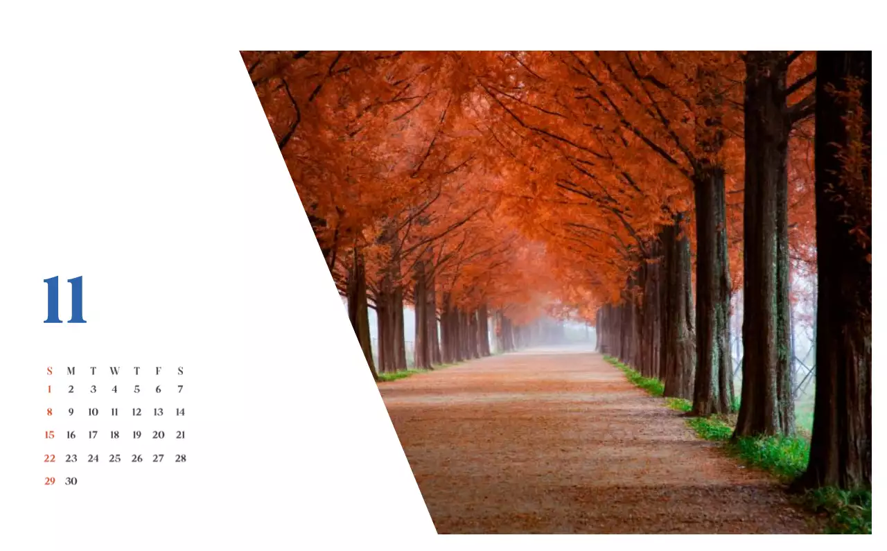 계절별 풍경 사진이 담긴 병원 달력