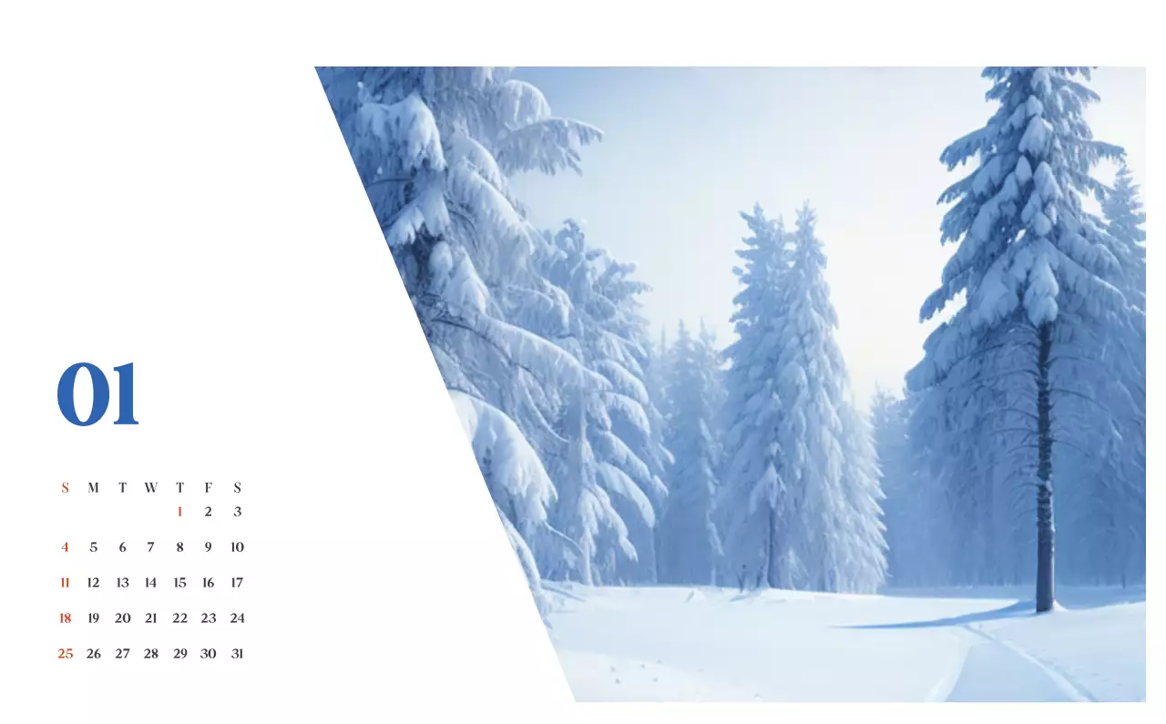 계절별 풍경 사진이 담긴 병원 달력