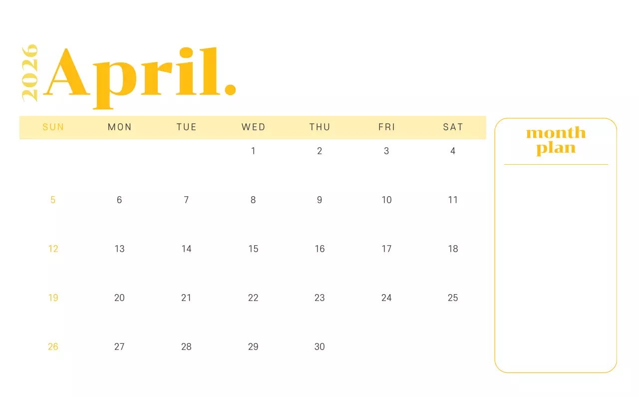 옐로우와 그린 배경에 청소년 일러스트가 담긴 달력