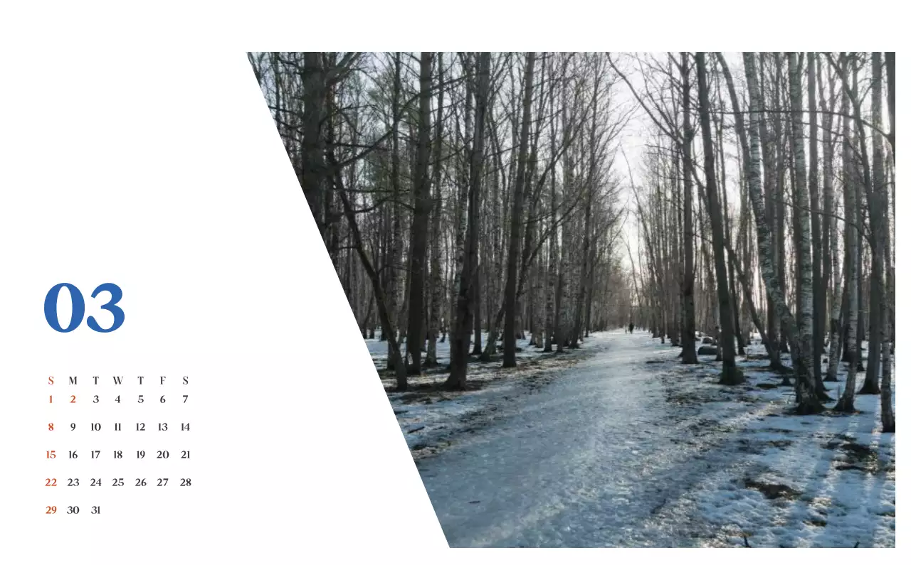 계절별 풍경 사진이 담긴 병원 달력