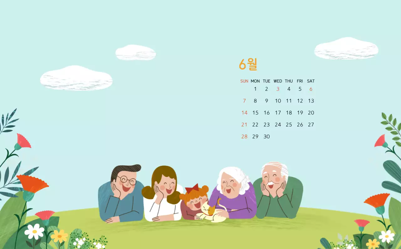 파스텔톤의 따뜻한 가족 컨셉