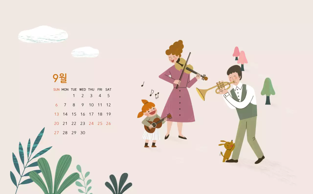 파스텔톤의 따뜻한 가족 컨셉