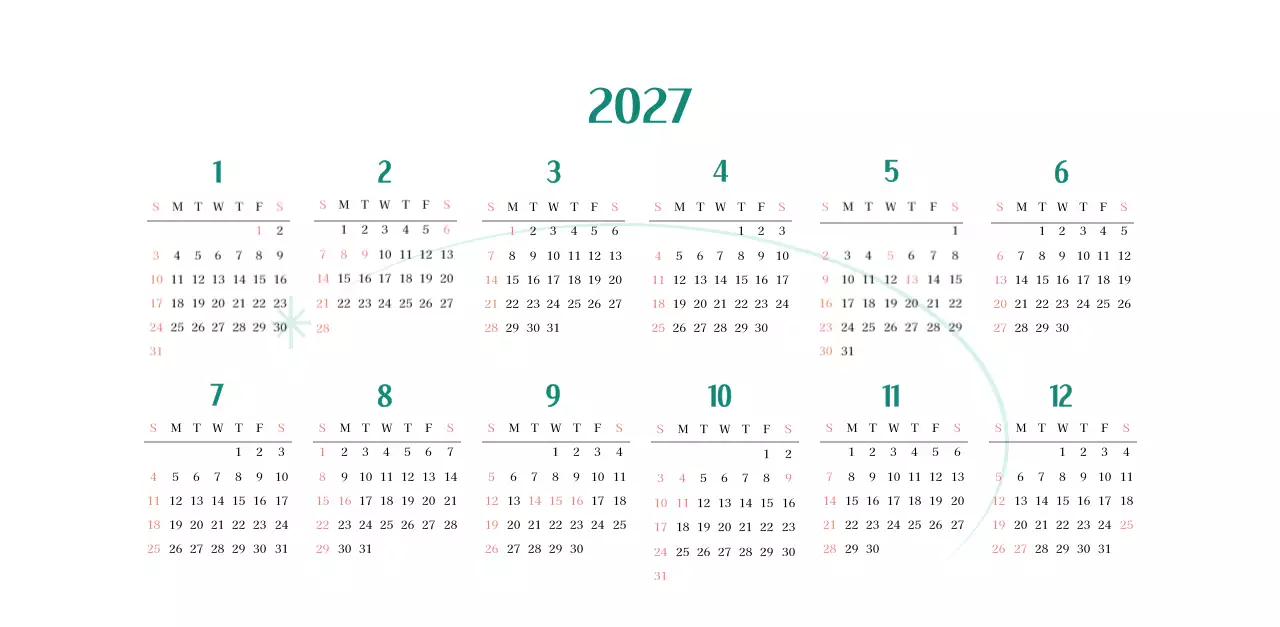 녹색 사진 프레임의 병원 달력