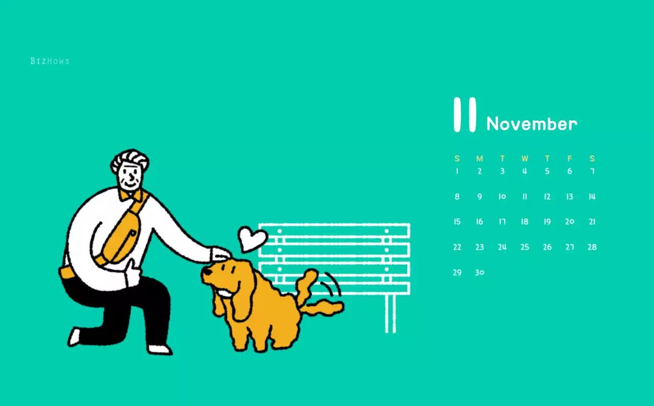 귀여운 일러스트의 신년 달력