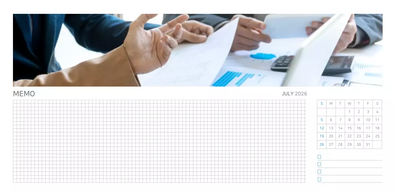 화이트톤 심플한 기업용 탁상달력