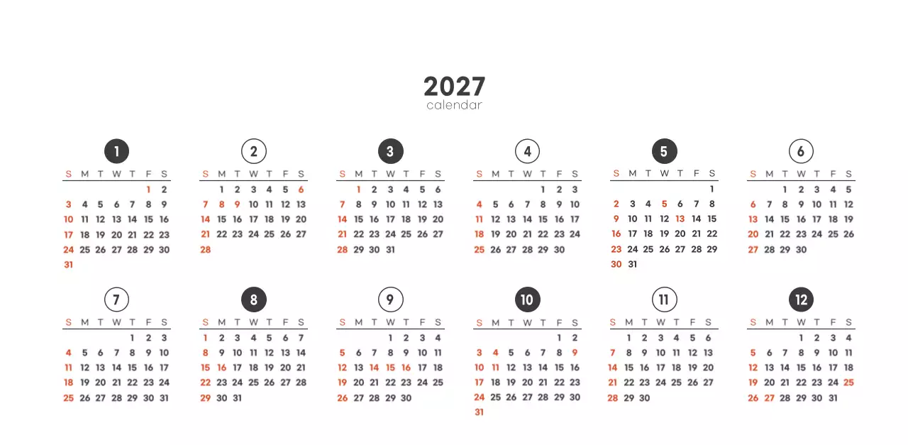 심플하고 모던한 스타일의 카페 달력