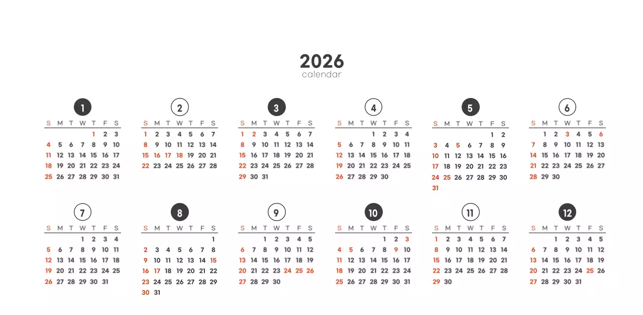 심플하고 모던한 스타일의 카페 달력