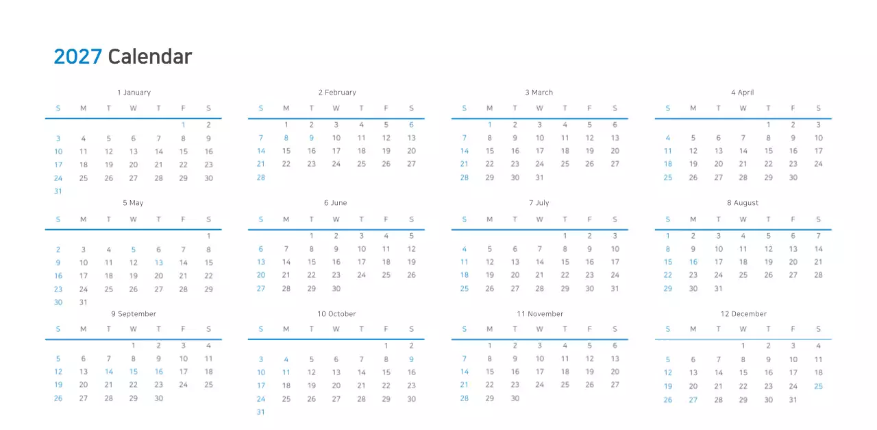 화이트톤 심플한 기업용 탁상달력