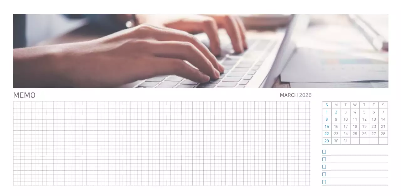 화이트톤 심플한 기업용 탁상달력