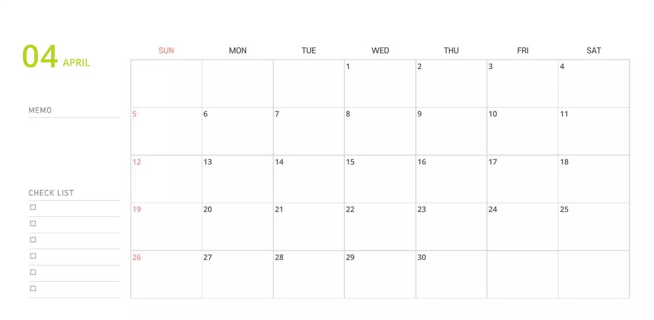 귀여운 일러스트 초록색 가족테마 탁상달력