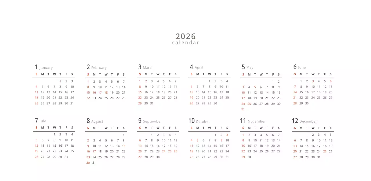 화이트 깔끔한 스타일의 인테리어 디자인 달력