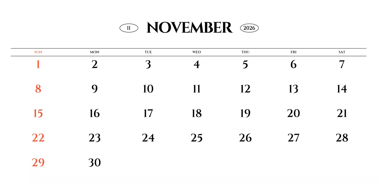 흑백 감성적인 여행 사진 컨셉의 심플한 스타일 벽걸이 달력