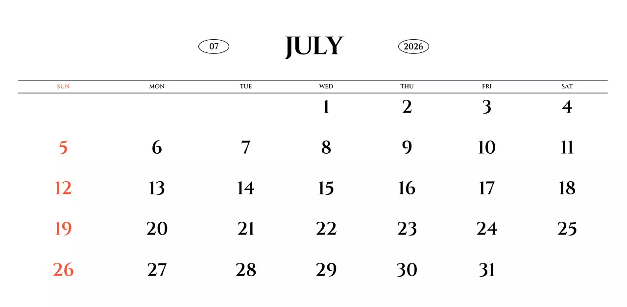 흑백 감성적인 여행 사진 컨셉의 심플한 스타일 벽걸이 달력