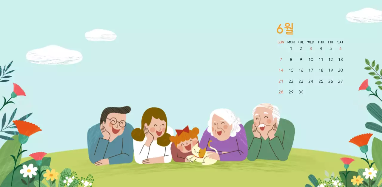 파스텔톤의 따뜻한 가족 컨셉 