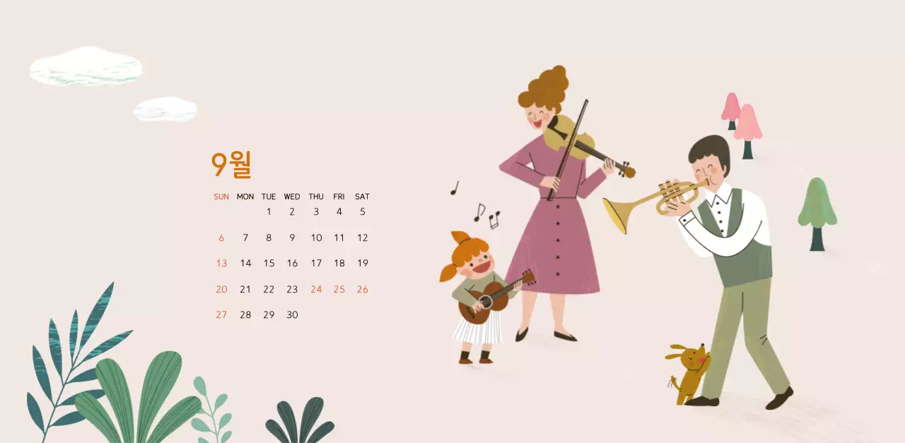 파스텔톤의 따뜻한 가족 컨셉 