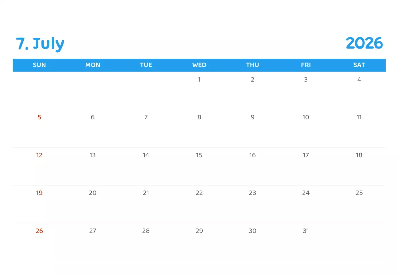 다양한 컬러의 감성적인 일러스트가 들어간 달력