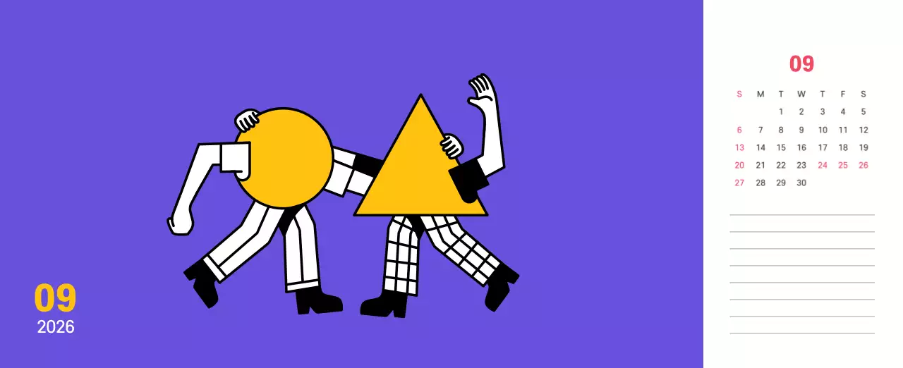 보라색 배경에 깔끔한 라인 일러스트