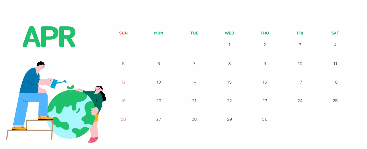 자연 환경보호하는 사람 및 지구 일러스트와 컬러로 포인트를 준 연말 연시 기념 사회재단 