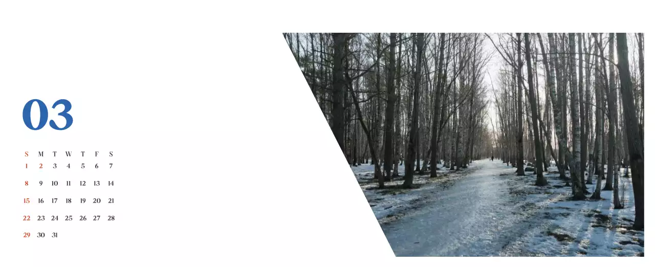 계절별 풍경 사진이 담긴 병원 달력