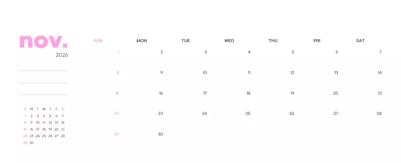 아기자기한 일러스트가 있는 업무용 달력